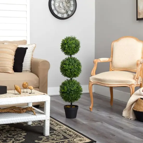 3ft. Potted Boxwood Triple Ball Topiary Tree {5}