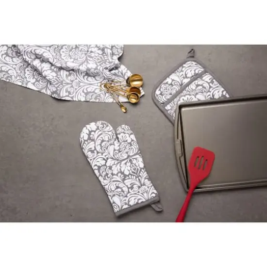 DII&reg; Gray Damask Dishtowel, 2ct. {5}