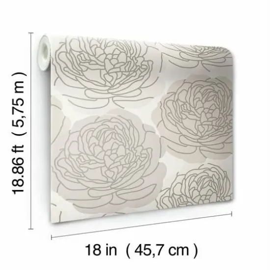 RoomMates Bed of Roses Peel & Stick Wallpaper Taupe/Gray {9}