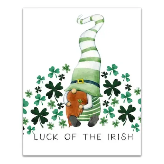 Leprechaun Clovers Canvas 16" x 20" Canvas Wall Art {1}