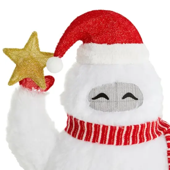 Glitzhome&reg; 42"H Lighted Christmas 3D Fabric Yeti Outdoor Decor {8}
