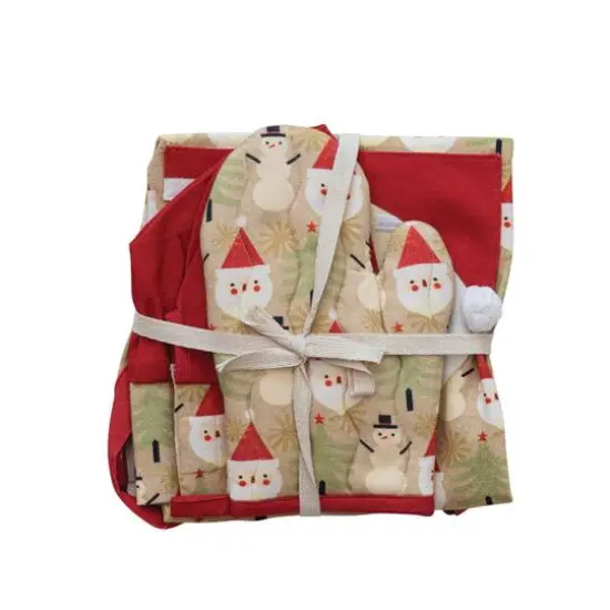 Hello Honey&reg; 24" Santa Kids Apron with Chef's Hat & Oven Mitt {4}