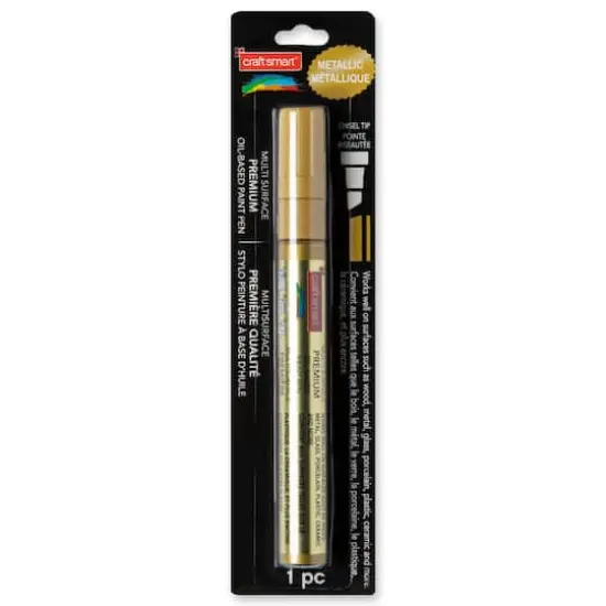 Chisel Tip Multi-Surface Premium Paint Pen by Craft Smart® Metallic Gold {5}
