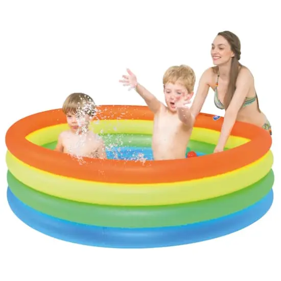 Pool Central&reg; 59" Blue and Yellow Ring Inflatable Swimming Pool for Children {1}