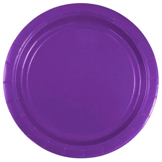 JAM Paper 7" Paper Party Plates, 50ct. Purple {1}