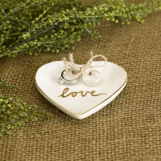 Hortense B. Hewitt Co. Gold Love Heart Ring Bowl {3}