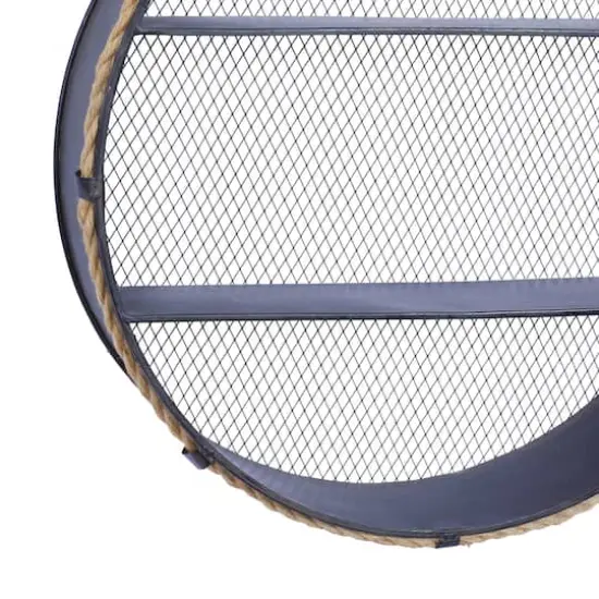 24" Black Metal Industrial Wall Shelf {5}