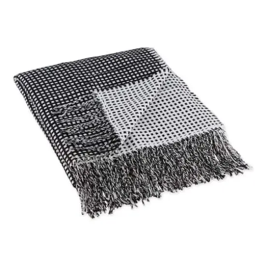 DII&reg; Black & White Waffle Knit Throw {1}
