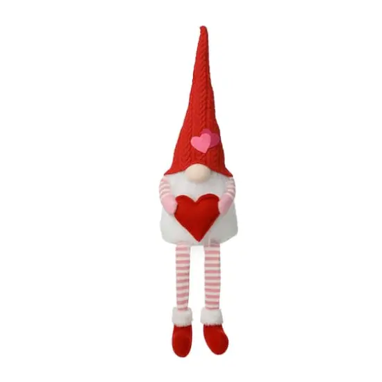 Glitzhome® 28.25" Fabric Valentine's Gnome Shelf Sitter with Dangling Legs {1}