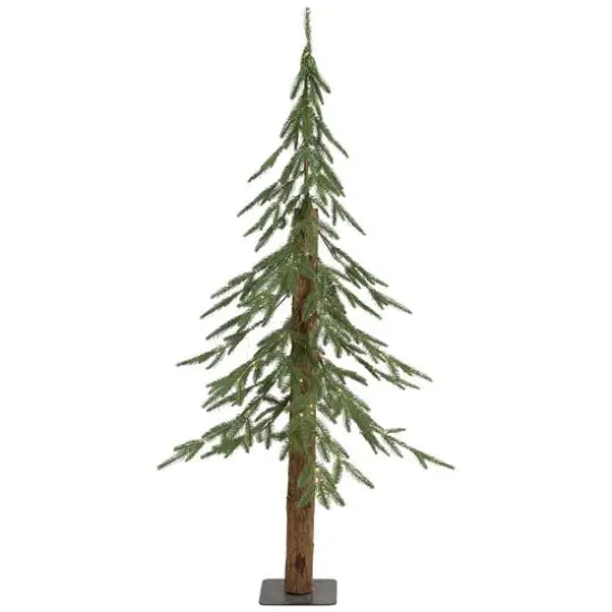 4ft. Pre-Lit Alpine Artificial Christmas Tree, Clear LED Lights {1}