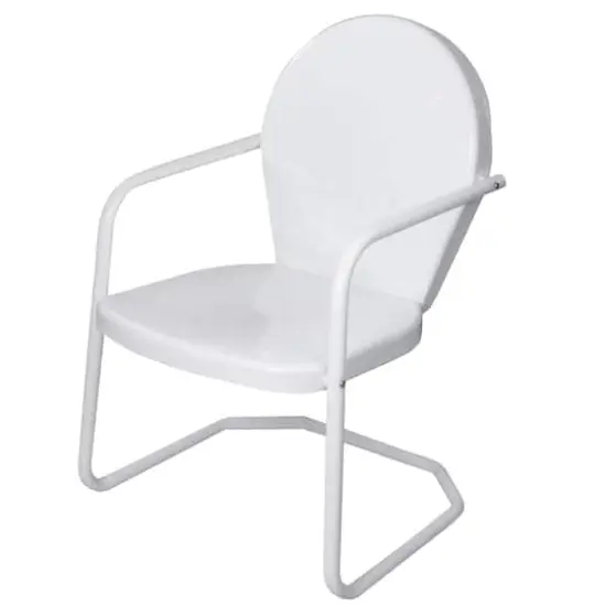 White Retro Metal Outdoor Tulip Chair {1}