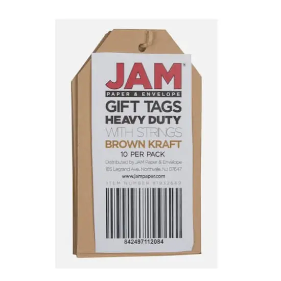 JAM Paper Brown Recycled Kraft Premium Gift Tags with Twine String, 10ct. {5}