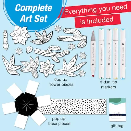 Faber-Castell&reg; Succulents Pop Up Coloring Bouquet {3}