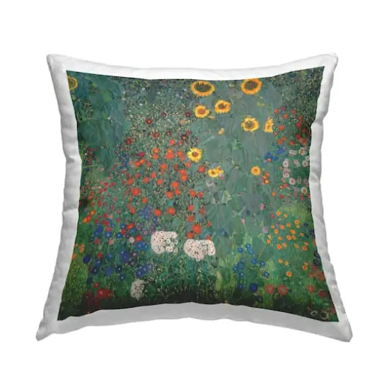 Stupell Industries Abstract Green Layered Flower Blossom Botanicals Throw Pillow, 18" x 18" {1}