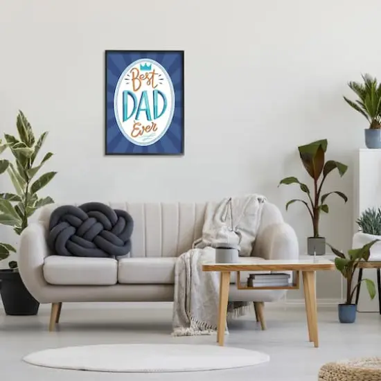 Stupell Industries Best Dad Ever Striped Phrase Framed Giclee Art Black {3}