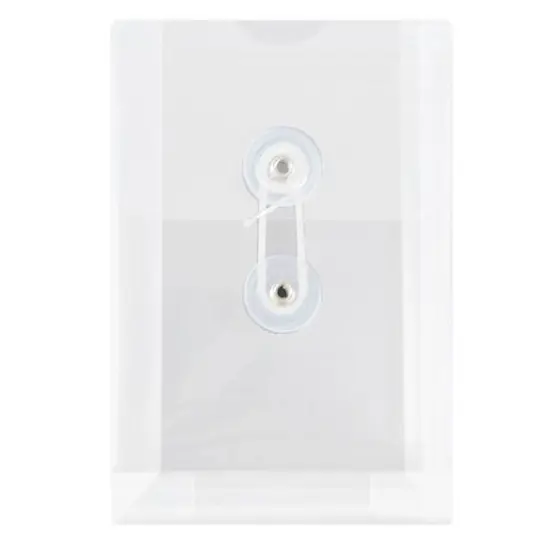 JAM Paper 4.25" x 6.25" Plastic Button & String Tie Closure Envelopes, 12ct. Clear {1}