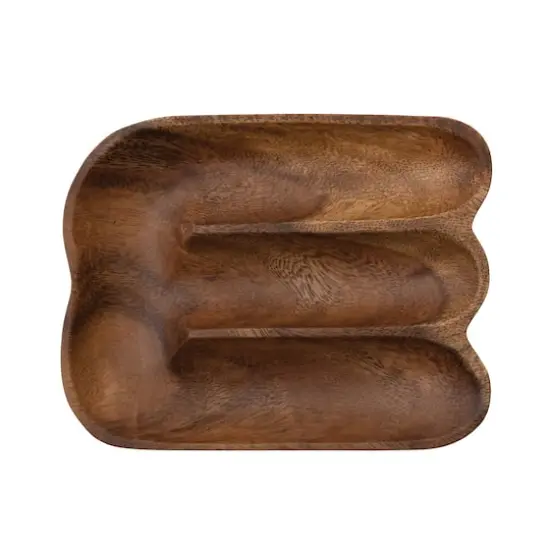 Hello Honey&reg; 7" Natural Acacia Wood Divided Tray {1}