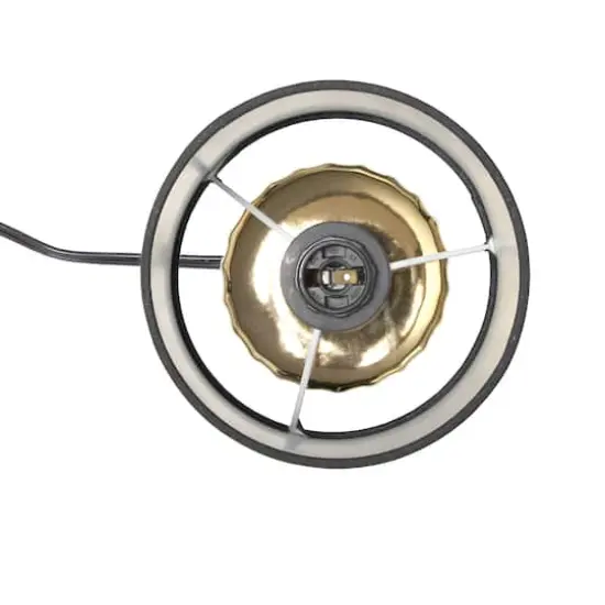 Simple Designs 11.5" Ruffled Metallic Gold Capsule Table Lamp {12}