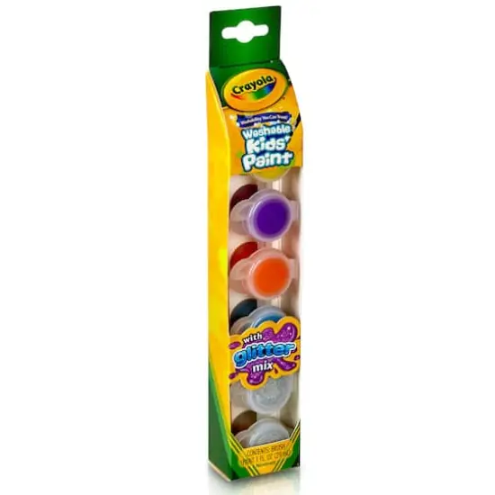 Crayola&reg; Glitter Effects Washable Kids' Paint Pots, 12 Packs of 6 {6}