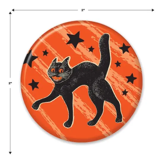 Beistle Vintage Halloween Scratch Cat Button, 6ct. {6}