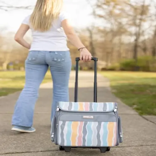 Everything Mary Gray Stripes Rolling Craft Bag {5}