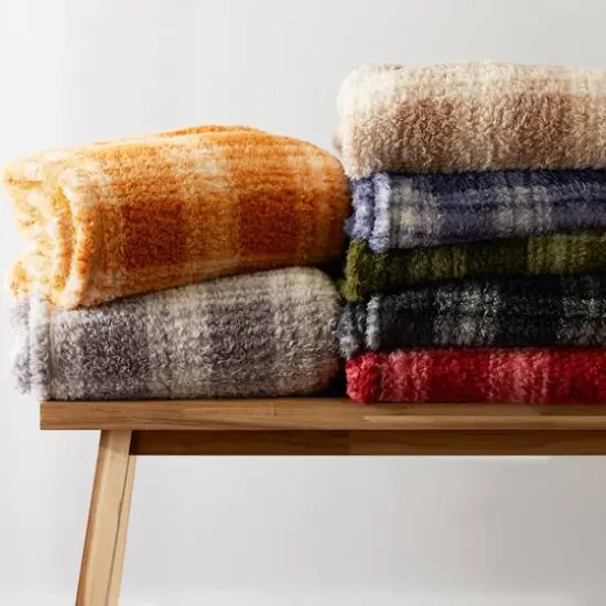 DII&reg; Barn Red Farmhouse Plush Plaid Throw {8}