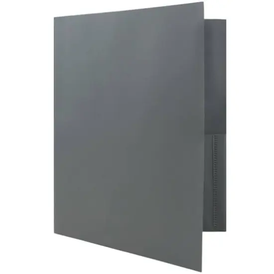 JAM Paper 9.5" x 11.5" Plastic 2 Pocket School POP Folders, 6ct. Grey {6}
