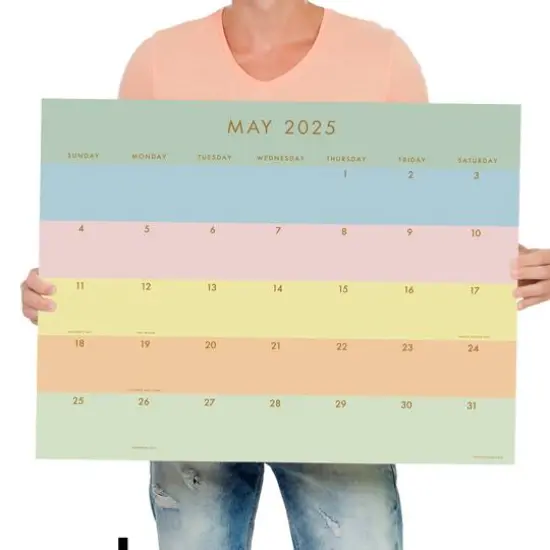 TF Publishing Large 2025 Super Stripe Monthly Blotter Desk Pad Calendar {3}