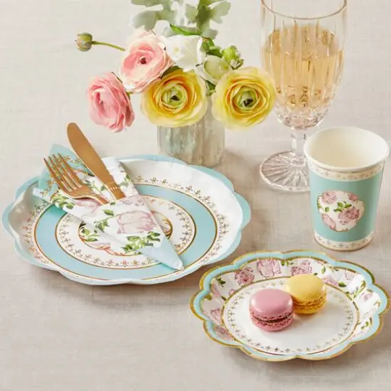 Kate Aspen&reg; 7" Blue Tea Time Whimsy Paper Plates, 32ct. {6}