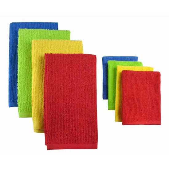 DII&reg; Assorted Primary Bar Mop Dishtowel & Dishcloth (Set of 8) {1}
