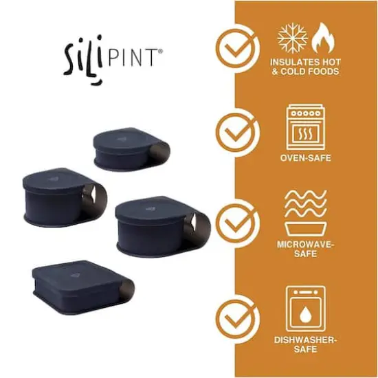 Silipint&reg; 4-Piece Silicone Go Go Bowl Set Smoke {4}