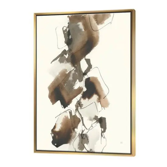Designart - Gold Glam Squares I - Modern & Contemporary Canvas in Gold Frame {1}