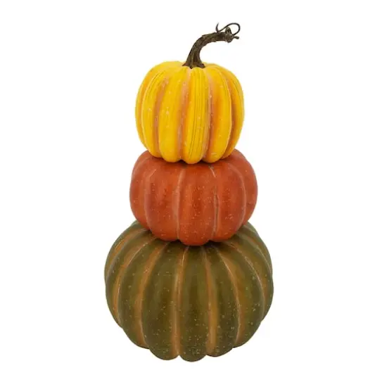 14" Yellow, Orange & Green Decorative Pumpkin Stack by Ashland&reg; {1}