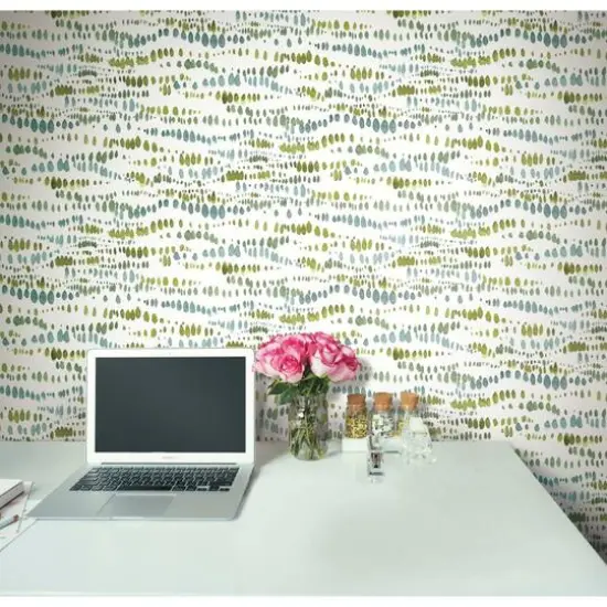 RoomMates Dotted Line Peel & Stick Wallpaper Blue and Green {7}