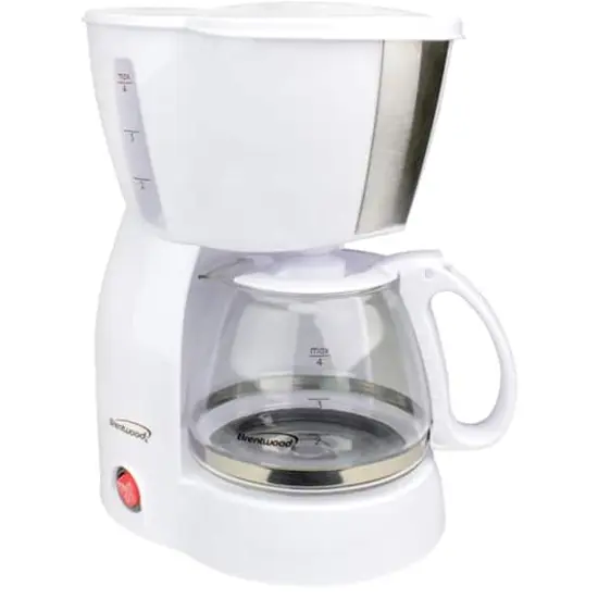 Brentwood 4-Cup White Coffee Maker {1}