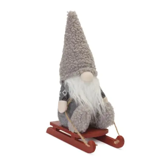 13.5" Plush Winter Gnome on Sled Set {4}