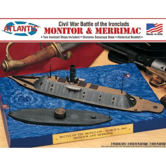 Atlantis&reg; Monitor and Merrimack Civil War Set Plastic Model Kit {1}