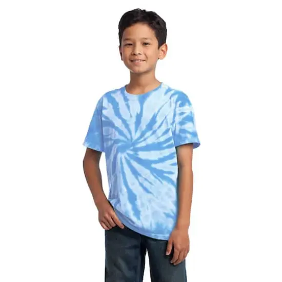 Port & Company&reg; Youth Tie-Dye T-Shirt Light Blue {4}