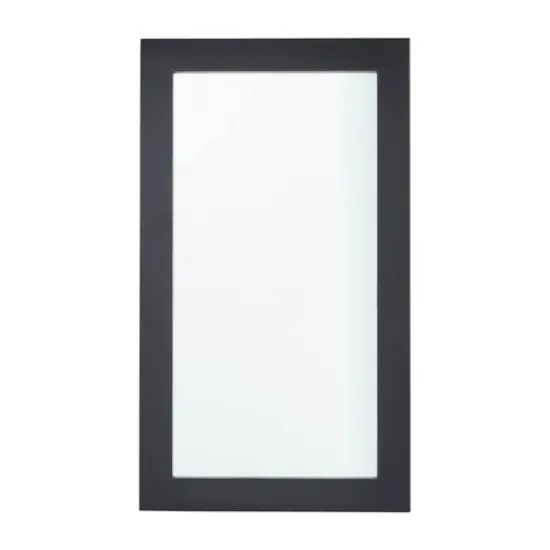 42" Black Rectangle Wood Contemporary Wall Mirror {1}