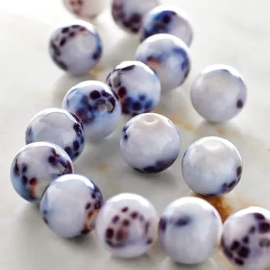 White & Black Snake Glass Round Beads, 10mm by Bead Landing&trade; {3}