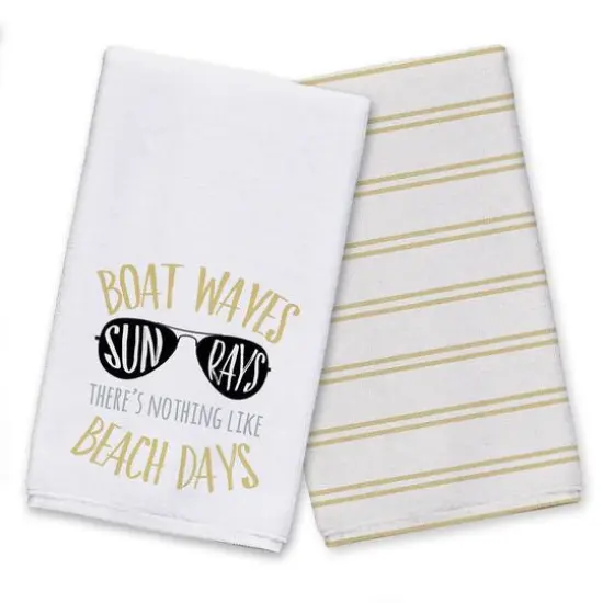 Beach Days Tea Towel Set Yellow {1}