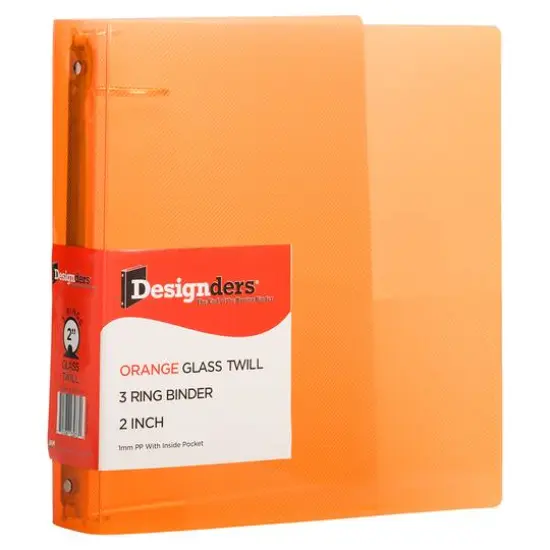 JAM Paper 2" Glass Twill Plastic 3-Ring Binder Blue {2}
