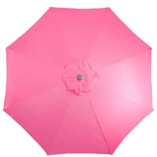 9ft. Outdoor Patio Market Umbrella with Hand Crank & Tilt Pink/Brown {7}