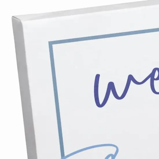 Blue & White Welcome Thanksgiving Table Canvas Wall Art {4}