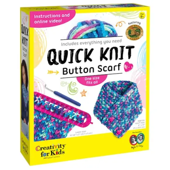 Creativity for Kids Quick Knit Button Scarf Kit {1}