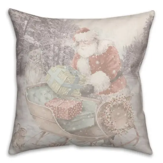 Snowy Sleigh 18" x 18" Indoor/Outdoor Pillow {1}