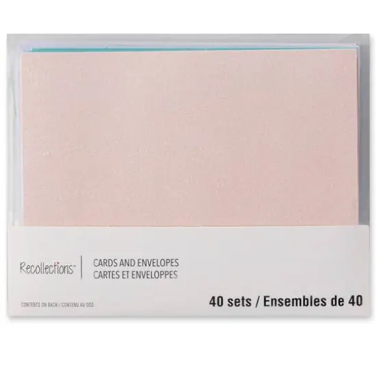 Glitter Pastel Cards & Envelopes by Recollections&trade;, 4.25" x 5.5" {6}
