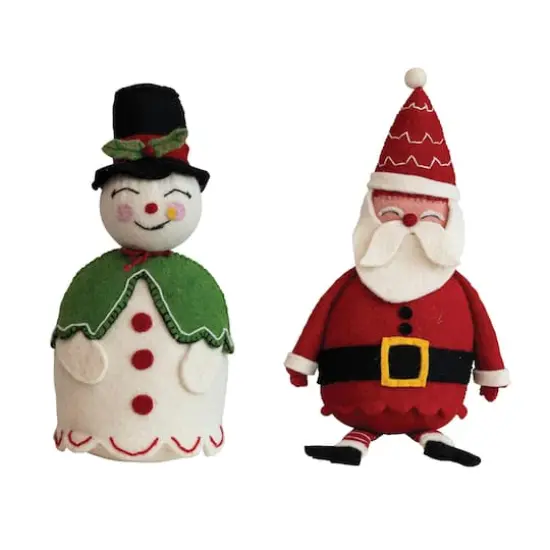 Hello Honey&reg; Handmade Wool Felt Santa & Snowman Set {1}