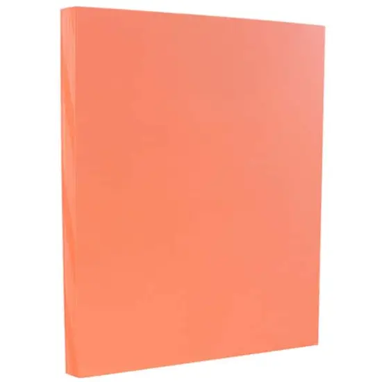 JAM Paper 8.5" x 11" Vellum Bristol Cardstock, 50ct. Salmon {1}