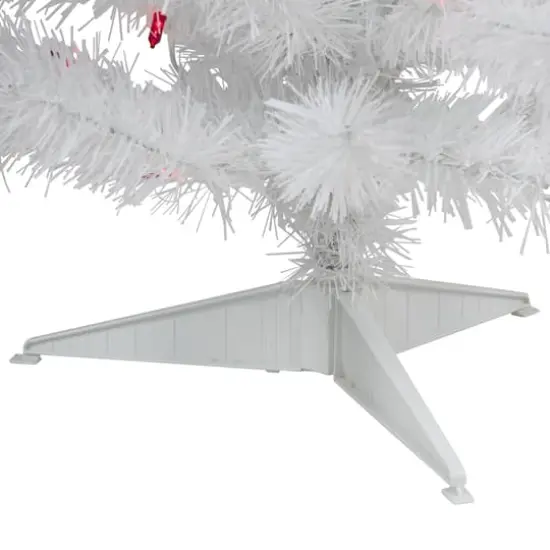 3ft. Pre-Lit White Iridescent Pine Artificial Christmas Tree, Pink Lights {5}